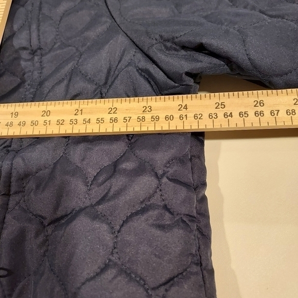 navy blue quilted snap front jacket - Picture 7 of 10